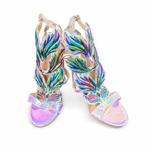Olivia Jaymes Iridescent Wing Gladiator Sandals